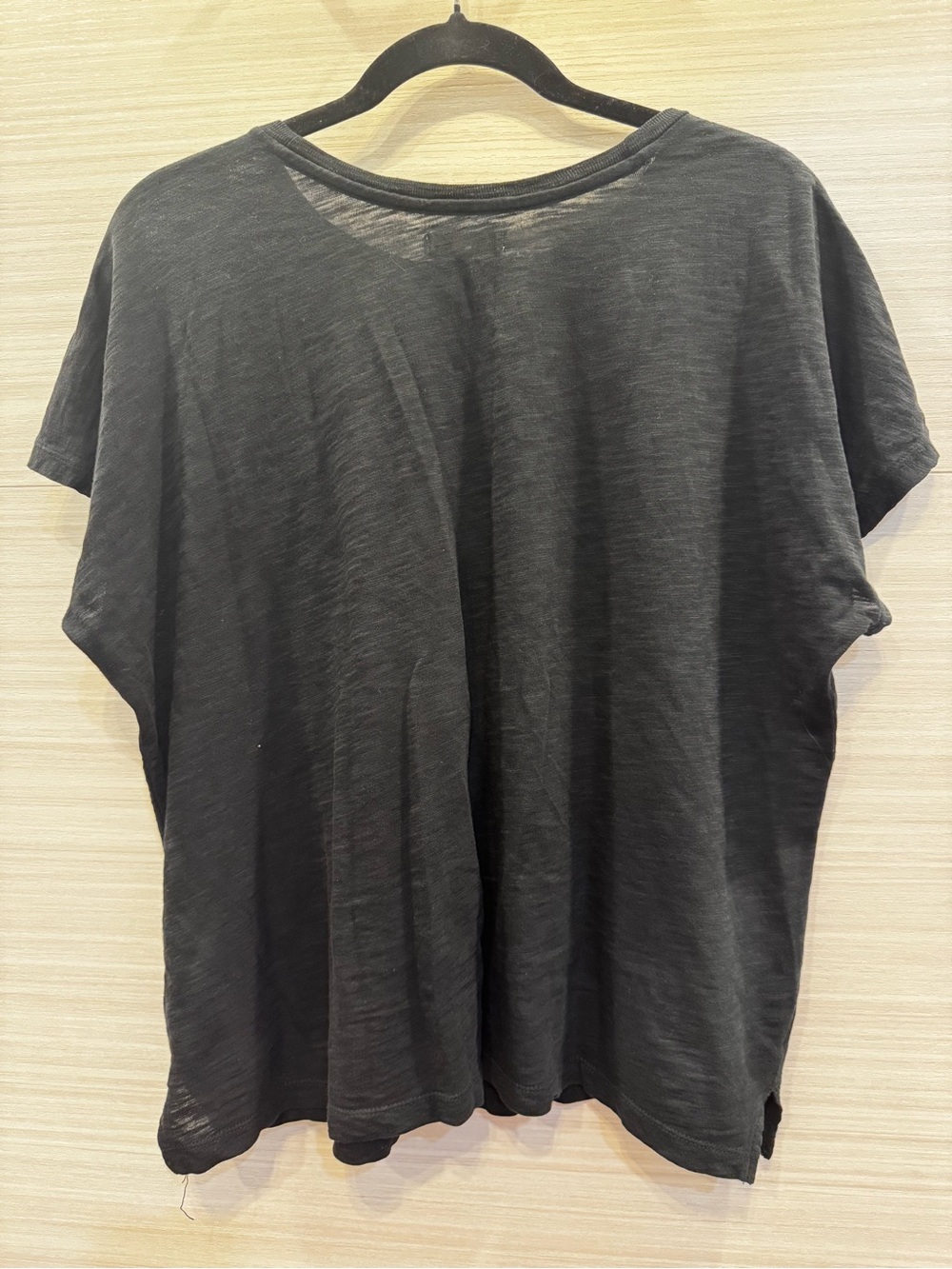 Madewell Dolman Sleeve Crewneck Tee Cotton Slub Knit Black size M - Picture 3 of 4